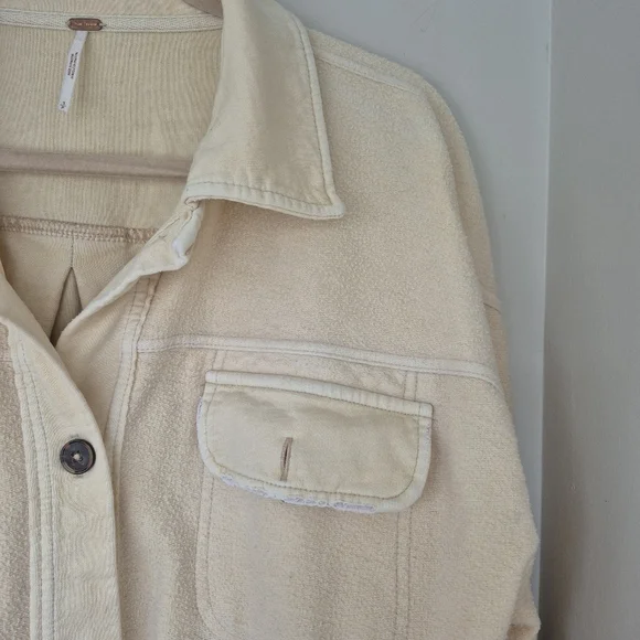 Free People Ruby Jacket Button-Up Jacket Shacket Cream Color - Picture 5 of 11
